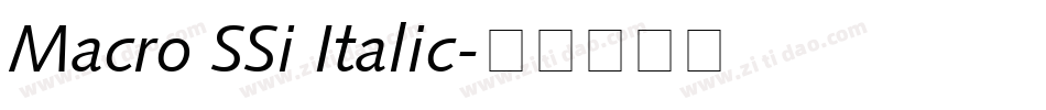 Macro SSi Italic字体转换